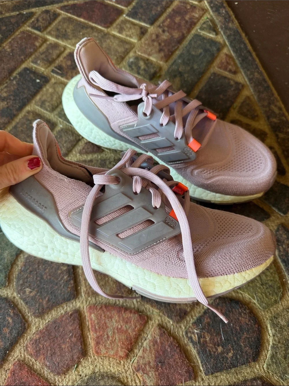 Adidas Ultraboost Youth Lavender Knit Running Shoes with Tabs